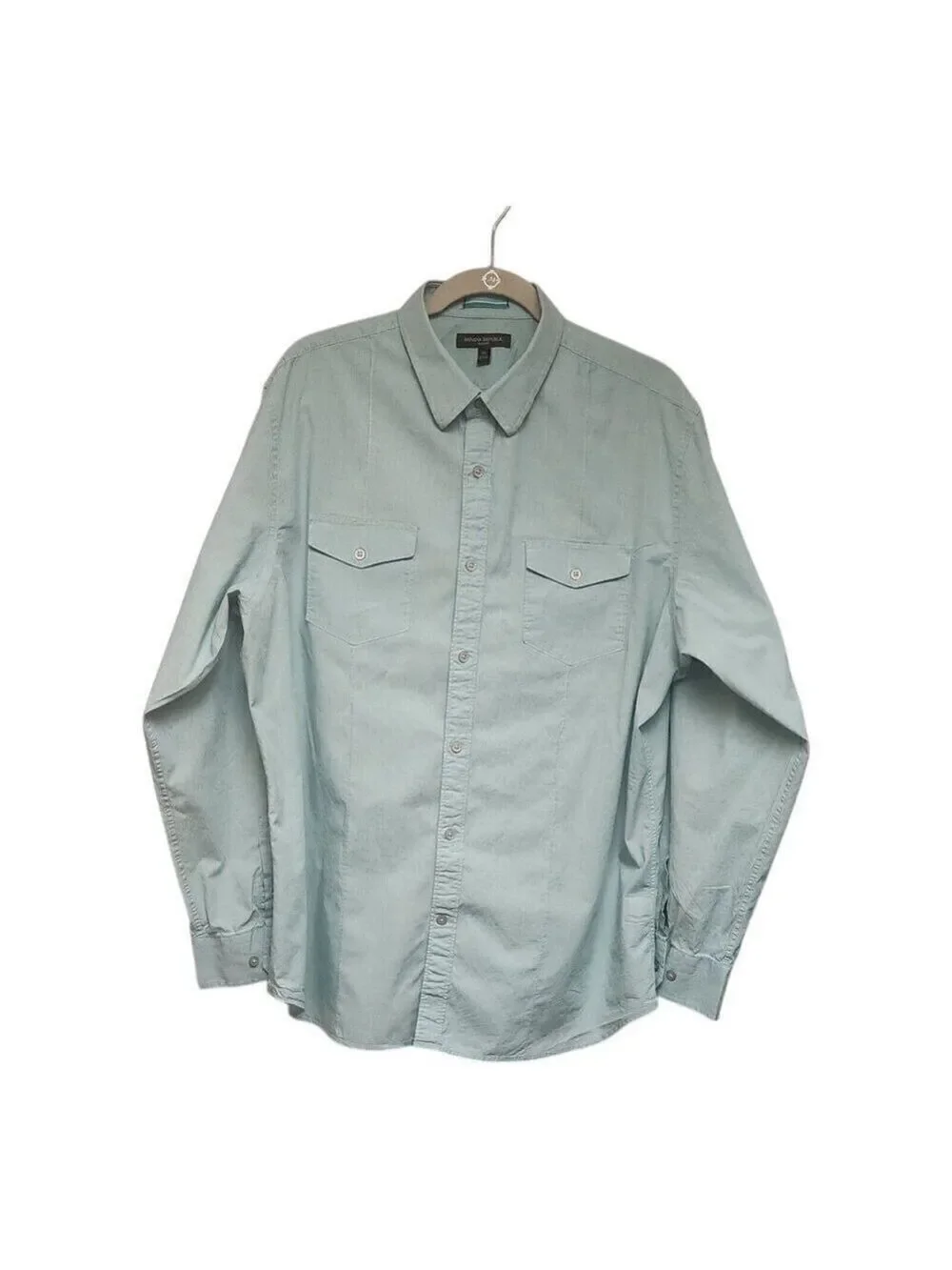 Banana Republic Mens Slim Fit Button Up Long Sleeve Shirt Size XL Mint Green